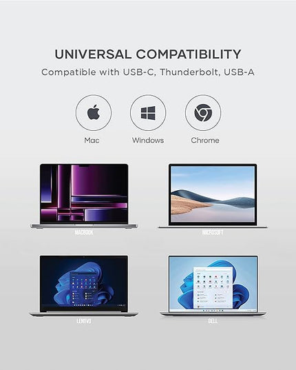 Satechi 13 in 1 Triple 4K USB C Docking Station, 100W Charging, 2 DP, 3 HDMI, 2 USB C, 3 USB-A, Gigabit Ethernet, and Audio Jack for Mac/Windows, MacBook Air/Pro M5/M4, DisplayLink Required