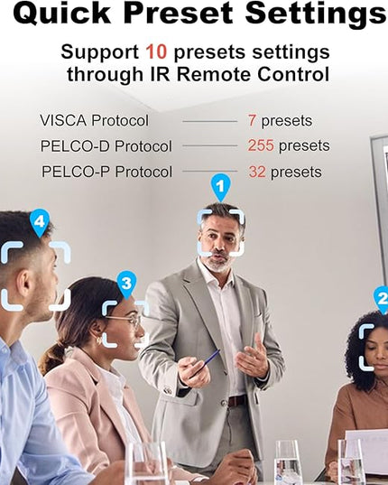 zowietek 4K PTZ Camera PoE, 25X Optical Zoom, Simultaneous HDMI and SDI Output, USB Out for Conference, RTSP/RTMP(s)/SRT, Standalone IP Live Streaming to YouTube for Meeting, Church, Event