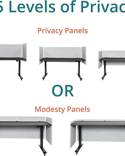 Stand Up Desk Store ReFocus Clamp-on Acoustic Desk Divider Privacy Panel That Reduces Noise and Visual Distractions (Ash Gray, 23.6" x 23.6")