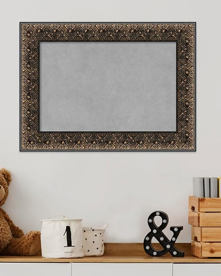Amanti Art Black Framed Magnetic Board 17x23 Small Vision Board for use with Magnets, 100% Metal Sheet to Display Items as Office Decor or for Home Organization in mudroom, Kitchen or Kids Room