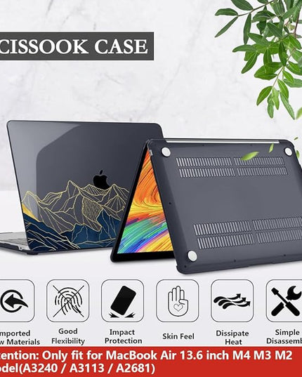 CISSOOK Compatible with MacBook Air 13.6 Inch Case A3240 A3113 A2681, Laptop Hard Shell Mountain Sunshine Cover with Keyboard Cover for MacBook Air 13 M2 M3 M4 Release 2022 2024 2025