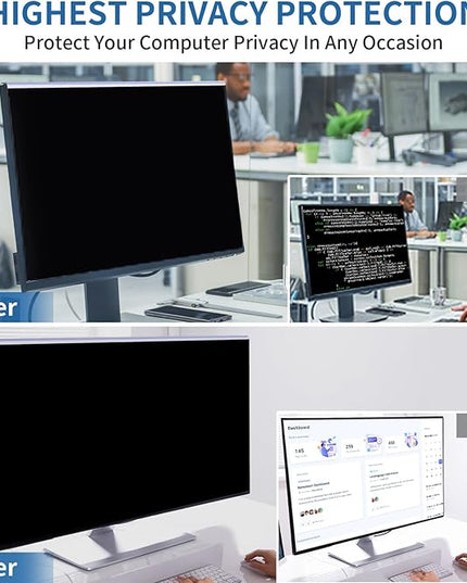 DEJIMAX 24 Inch Computer Privacy Screen for 16:9 Monitor, Anti-Blue Light Monitor Privacy Screen Filter, Anti-UV Computer Hanging Shield, Universal 23.6'', 23.8'', 24''