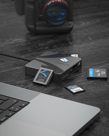 SABRENT USB-C Multi-Card Reader for CFexpress Type B, CFast 2.0, and microSD/SD Cards (CR-C4PM)