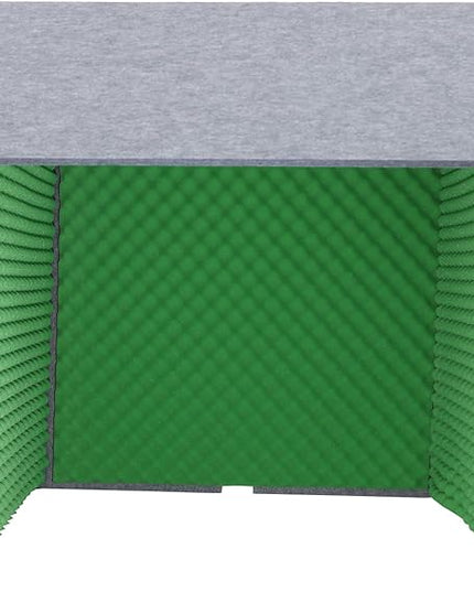 Desktop Soundproof Cover, Portable Vocal Recording Booth Isolation Booth Small Music Recording Studio Vocal Sound Absorbing Shield Sound Proof Foam Panels for Offices,Home,Recording Studios (Green)