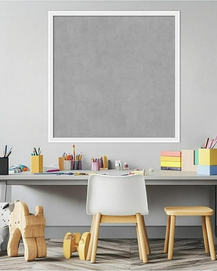 Amanti Art White Framed Magnetic Board 25x25 Medium Vision Board for use with Magnets, 100% Metal Sheet to Display Items as Office Decor or for Home Organization in mudroom, Kitchen or Kids Room