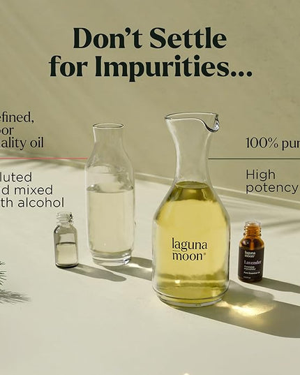 Lagunamoon Essential Oils Aromatherapy Set - 6 Oils for Diffusers, Home Care, Candle Making Scents, Fragrance, Humidifiers, Gifts - Peppermint, Tea Tree, Lavender, Eucalyptus, Orange (10mL)