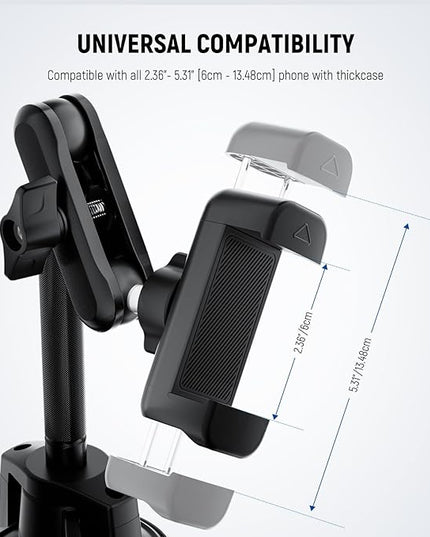 NEEWER Phone Holder for Your Car, 360° Rotating Vacuum Suction Cup Metal Cell Phone Mount Extended Magic Arm Compatible with iPhone Samsung for Windshield Skylight Navigation Video Recording, PA137