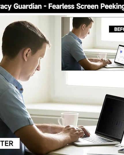 14 Inch 16:9 Laptop Privacy Screen Filter, Anti Blue Light Glare & Anti Scratch Computer Privacy Shield for 14" with 1920x1080 Aspect Ratio Laptop