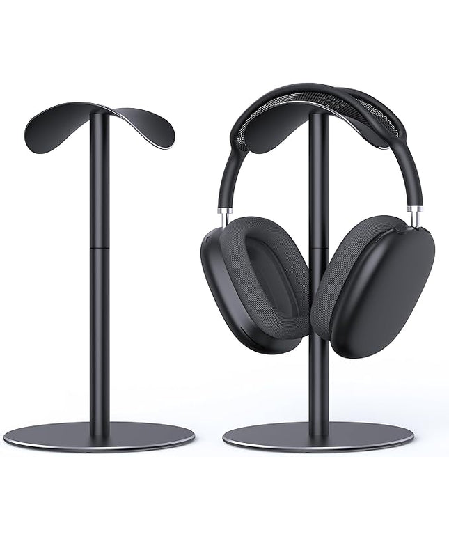 Headphone Stand for AirPods Max, Headset Stand for Desk with Curved Headphone Rest & Anti-Slip Base, Aluminum Alloy Headphones Holder for On-Ear/Over-Ear Headphone/Gaming Headset, Black