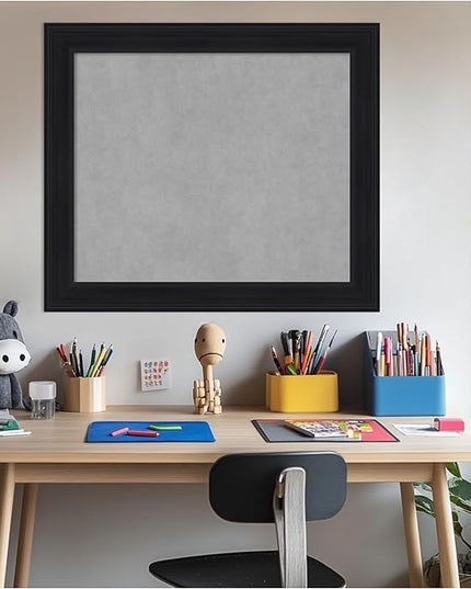 Amanti Art Black Framed Magnetic Board 25x29 Medium Vision Board for use with Magnets, 100% Metal Sheet to Display Items as Office Decor or for Home Organization in mudroom, Kitchen or Kids Room