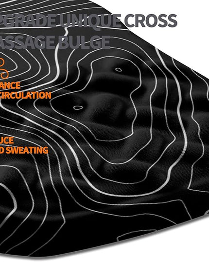 Ergonomic Slope Mouse Pad Wrist Support, Wrist Rest Mousepad for Carpal Tunnel Pain Relief with Massage Bulge and Slow Rebound Memory Foam (12x8 inch, Black Contour Lines)