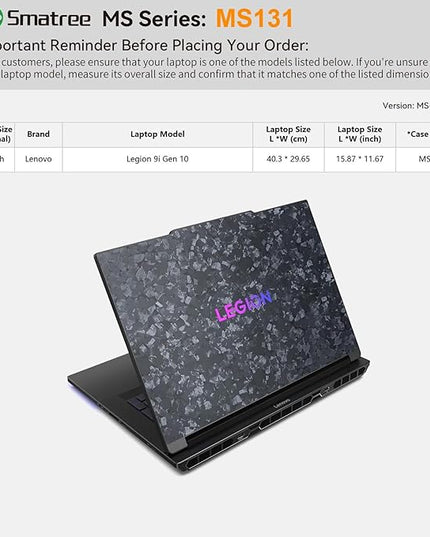 Smatree MS131 Hard EVA Protective Sleeve with Stand Compatible for 18 inch Lenovo Legion 9i Gen 10 Gaming Laptop, Anti-Shock and Waterproof Laptop Bag