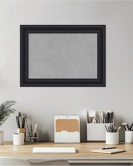 Amanti Art Black Framed Magnetic Board 16x22 Small Vision Board for use with Magnets, 100% Metal Sheet to Display Items as Office Decor or for Home Organization in mudroom, Kitchen or Kids Room