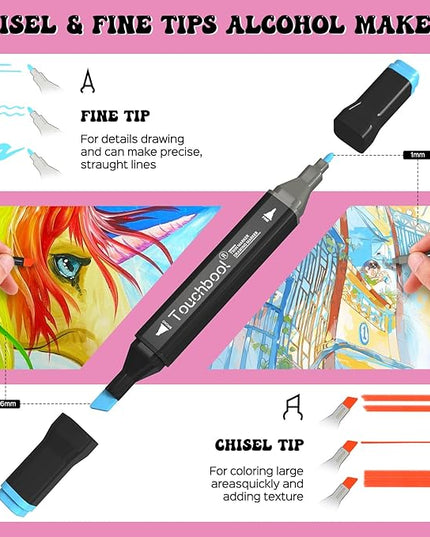 80 Color Alcohol Markers,Dual Tip Art Marker Pen, Classic Series Alcohol Felt Permanent Markers, Animation Art Sketch Sketching, Alcohol-based Markers