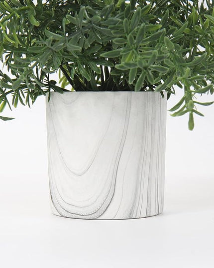 Hollyone Mini Artificial Potted Plants Fake Plants in Marble Pots, 1Pcs Plastic Eucalyptus Greenery Faux Plants for Home Office Desk Room Centerpiece Shelf Décor