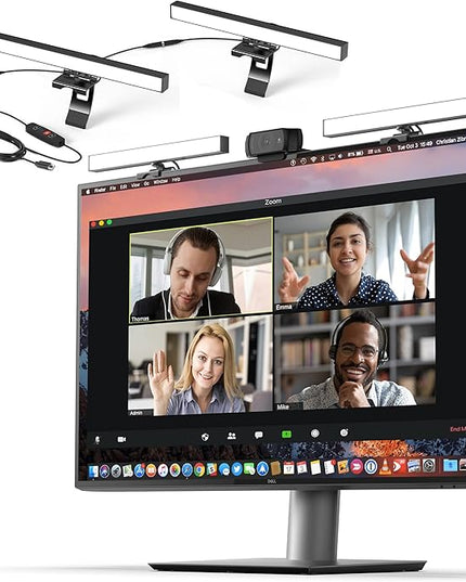 HumanCentric Video Conference Lighting - Webcam Light for Streaming, LED Monitor and Laptop Light for Video Conferencing, Zoom Lighting for Computer, Replace Ring Light for Zoom Meeting, Double Kit