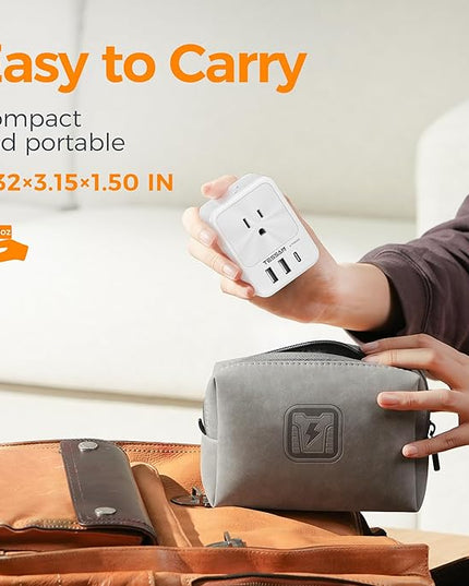 USB Charger Block, TESSAN Outlet Extender Surge Protector with USB C, 4 AC Multi Plug Wall Outlet Splitter 1875W, Electrical Plug Expander for Home Office Dorm Room Essentials, White