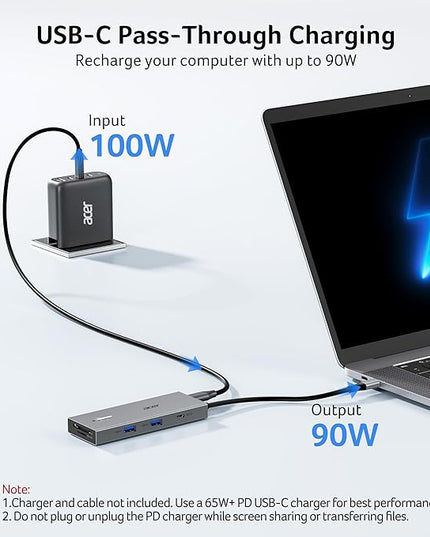 Acer USB C Docking Station Dual Monitor with 2 HDMI, 9-in-1 Laptop Docking Station with 4K@60Hz HDMI, USB A&C 3.0, SD/Micro SD, 100W PD, USB C Dock Compatible with Acer/Dell XPS/HP/Mac/Surface etc