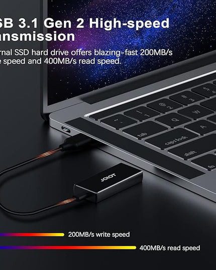 Portable SSD External Solid State Drive 120GB Hard Drive, USB 3.2 Type C External - 400MB/S Data Transfer, Mini Aluminium Alloy Portable SSD for Mac Windows Android Linux(120GB)