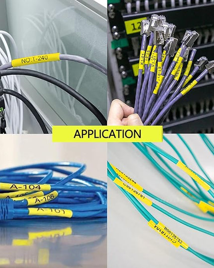 Compatible for Dymo 1805444 Heat Shrink Tubes 24mm Label Tape for Wires Cables 1 Inch x 4.9 ft Used in Rhino Pro 6000 6500 Industrial Label Makers, Black on Yellow, 2 Pack