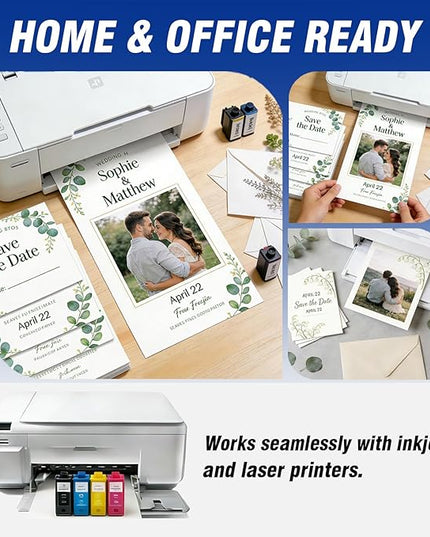 Veritas White Cardstock 8.5 x 11”, 110LB/199GSM Heavyweight Card Stock, 100 Sheets, Thick Cardstock Printer Paper for Copy, Printing, Art Projects, Invitations, Made In USA