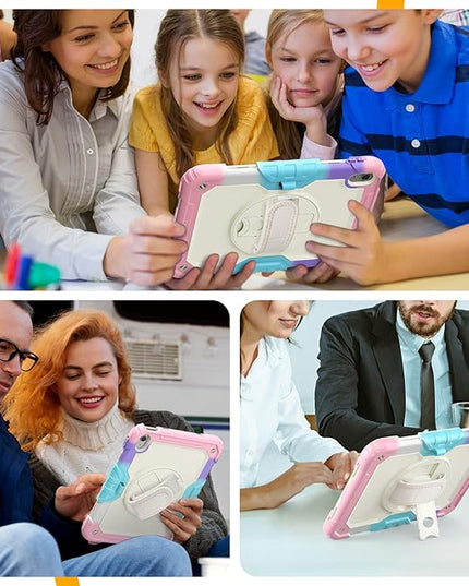 timecity for iPad (A16) 11th/ 10th Generation Case 11''/ 10.9 Inch (2025/2022) - Heavy Duty Protective Cover with Screen Protector, Stand, Shoulder Strap & Pencil Holder | Kids-Friendly - Pink Camo