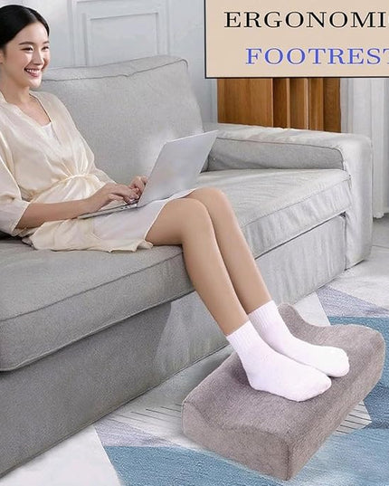 Foot Rest for Under Desk at Work, Ergonomic Under Desk Footrest with Washable Cover, Memory Foam Foot Stool for Office Chair & Gaming Chair, Back & Hip Pain Relief, Dark Gray