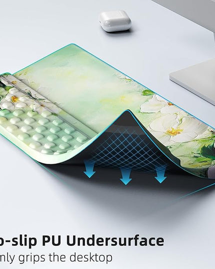 Ospelelf Keyboard Wrist Rest Pad, Comfy Ergonomic Keyboard Stand Holder, Office Desk Accessories, Work from Home Essentials, Anemone Pattern