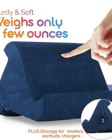 Flippy Original Tablet Pillow Stand & iPad Holder, Gift for Book Lovers & Readers, Multi-Angle Stand with Storage for Lap, Desk & Bed, Compatible with Kindle, Fire, iPad & Samsung, True Blue