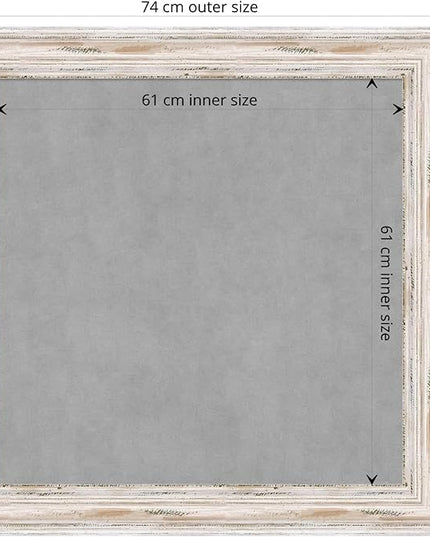 Amanti Art White Framed Magnetic Board 29x29 Medium Vision Board for use with Magnets, 100% Metal Sheet to Display Items as Office Decor or for Home Organization in mudroom, Kitchen or Kids Room