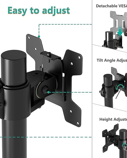 WALI Single Monitor Mount, Monitors Desk Mount, Single Monitor Arm Holds Screen Up to 32inch, 22lbs, Fully Adjustable Mount Designed for Home Office Application(M001S), Black