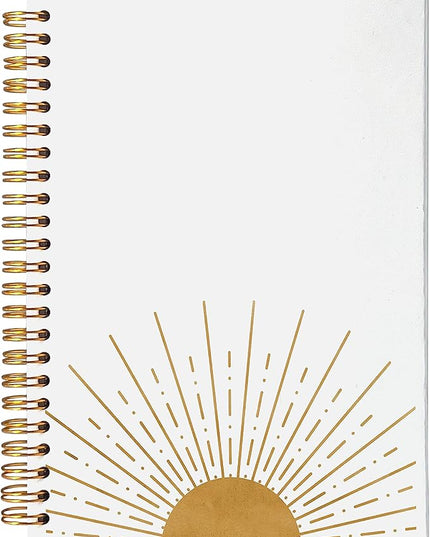 VNWEK Abstract Boho Sun Sunrise Sunset Sunshine Spiral Notebook Journal 5.5×8.3 Inch,Boho Mid-Century Modern Art Lined Hardcover Spiral Notebook for Work Notes Journaling,Boho Gifts for Women Girls