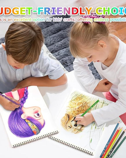 3-Pack 50 Sheets 9" x 12" Sketch Book, Spiral Bound Art Sketchbook, Bulk School Supplies for Kids, Acid Free Artist Easel Drawing Paper Pad for Drawing Painting Writing Sketching