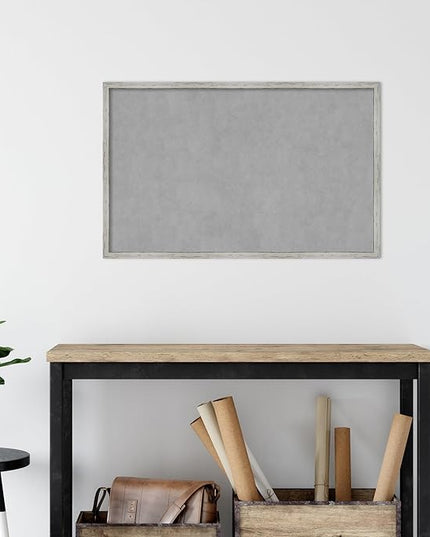 Amanti Art White Framed Magnetic Board 21x33 Large Vision Board for use with Magnets, 100% Metal Sheet to Display Items as Office Decor or for Home Organization in mudroom, Kitchen or Kids Room