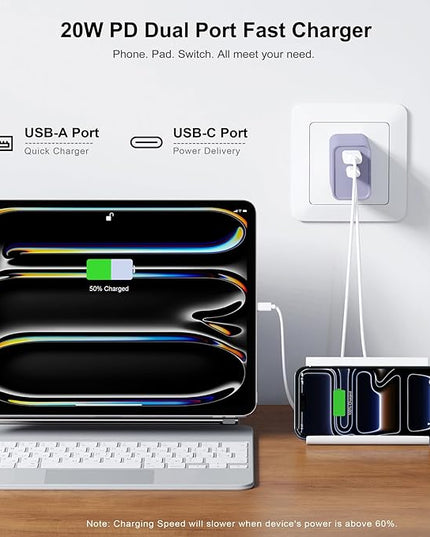 3 Pieces USB C Wall Charger for iPhone 14/15/16/17 Pro Max Plus Cube, 20W PD Type C Quick Power Adapter USBC Block Box Plug for Samsung S21 S20 Note 20 Fold3 Z Flip3 UBS-C Plug