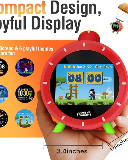 MOMILLA Kids Alarm Clock for Bedrooms, Colorful Display 7-Day Programmable 4 Alarms, Visual Timer with White Noise, Digital Clock Loud for Heavy Sleepers, Christmas Birthday Gifts for Girls Boys