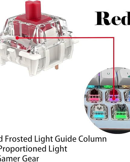 Gateron G Pro 3.0 Red Keyboard Switches,Linear Pre-lubed 3-pin RGB 45gf for Gaming Mechanical Keyboard(Red,45PCS)