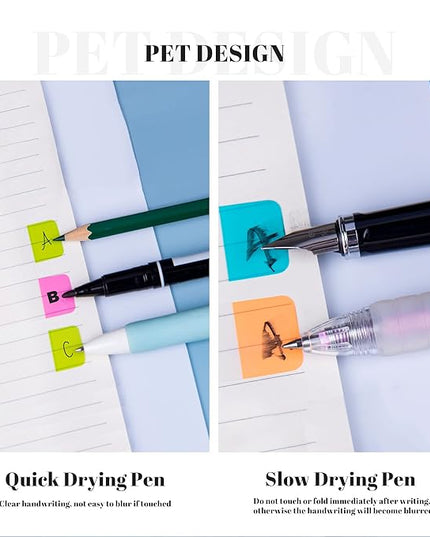 Golcellia 480 Pieces Sticky Tabs Transparent Sticky Notes, Colored Page Markers for Bookmarks, Writable and Repositionable Index Annotation Tabs