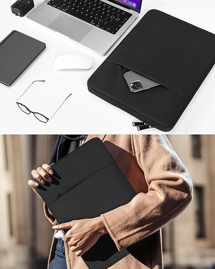CaseBuy MacBook Pro 16 inch Sleeve Protective Case for 16-inch New MacBook Pro M4/M3/M2/M1 Pro/Max A3186 A3403 A2991 A2780 A2485 2025-2021, Water-Resistant Laptop Bag with Accessory Pocket -Black