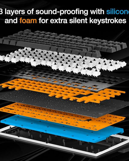 be quiet! Dark Mount Mechanical Keyboard | Tactile | Hot-Swappable Lubricated Silent Switches | Detachable Numpad and Media Dock | Programmable ARGB Keys | Quality PBT Double Shot Keycaps | BT002US