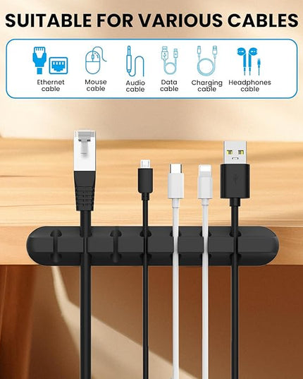 AhaStyle Cable Clips, 3 Pack Cord Holders Cable Organizer Self Adhesive Cord Keeper for Desktop Organizing USB Cable/Nightstand Power Cord/Mouse Cable/Wire PC/Cord Clips for Home Office and Car