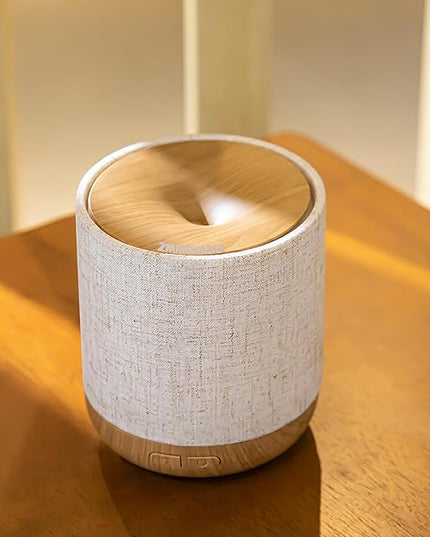 ZmarKraft Essential Oil Diffuser 200ml with Fabric Cover and Night Lamp | Ultrasonic Aroma Diffuser | Humidifier w Lights | Room Decor | Small Humidifier for Bedroom | Gift (Light Brown)