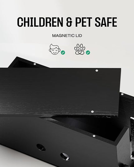 Extra Large Cable Management Box, Wood Cord Hider Box & Organizer for Power Strip, TV Wires & Desk Cable Storage