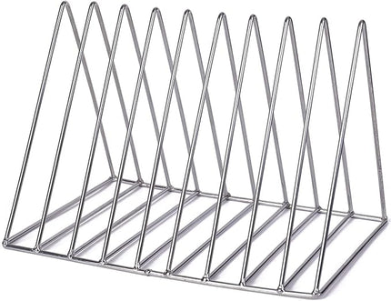 Sooyee 2 Pack 9 Slot Silvery Magazine Holder,Desktop File Sorter Organizer Triangle Bookshelf Decor Home Office