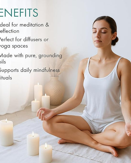 Majestic Pure, Rosemary, Sandalwood, Clary Sage and Patchouli Meditation Essential Oil Set | Perfect for Meditation, Yoga, Relaxation or Mindful Mornings | Pack of 4 x 0.3 Fl Oz