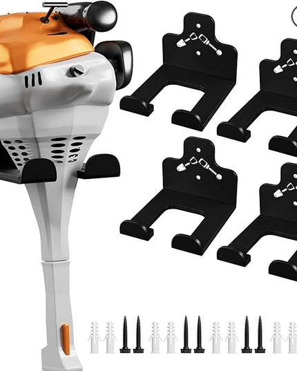 Garage Organization Storage Trimmer Rack, Garden Power Tool Hanger for Grass Trimmer, Hedge Trimmer, Garden Tools, Heavy Duty Weed Whackers Holder Wall Mounted Tool Organizer, 4 Packs