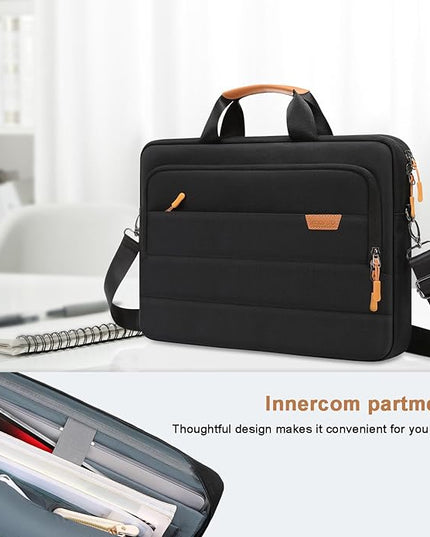MOSISO Laptop Shoulder Messenger Bag, Computer Bag, Briefcase with Front Rectangle&Horizontal Pockets&Belt