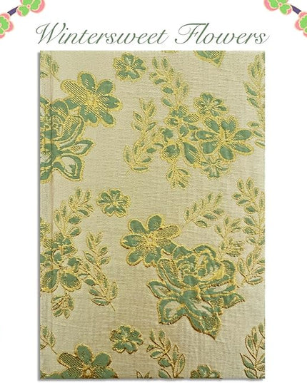 Flower Notebook, Hardcover, Lay Flat, A5, 6x8, Wide Ruled Pages, Writing Journal for Women, Pretty Notebook, Recipe Journal, Garden Journal, Gratitude Journal, Plum Blossom, Green