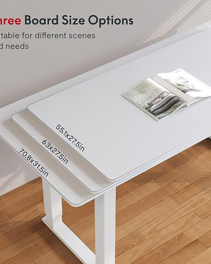 SANODESK 4-Leg Standing Desk, Electric Height Adjustable Desk with Memory Presets for Home Office, Stand up Desk Computer Workstation, 55x28 Inches White