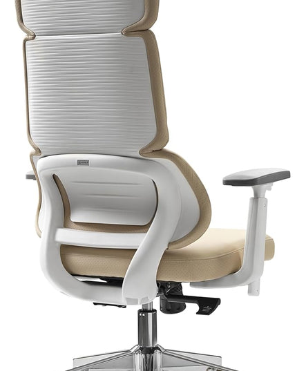 EUREKA ERGONOMIC Remi High Back Office Chair, PU Leather Office Chair with Wheels, Leather Desk Chair, Executive Office Chair Comfy for Home & Office, Beige
